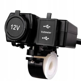 Cigarette lighter socket quad moto voltmeter 2x usb 2a
