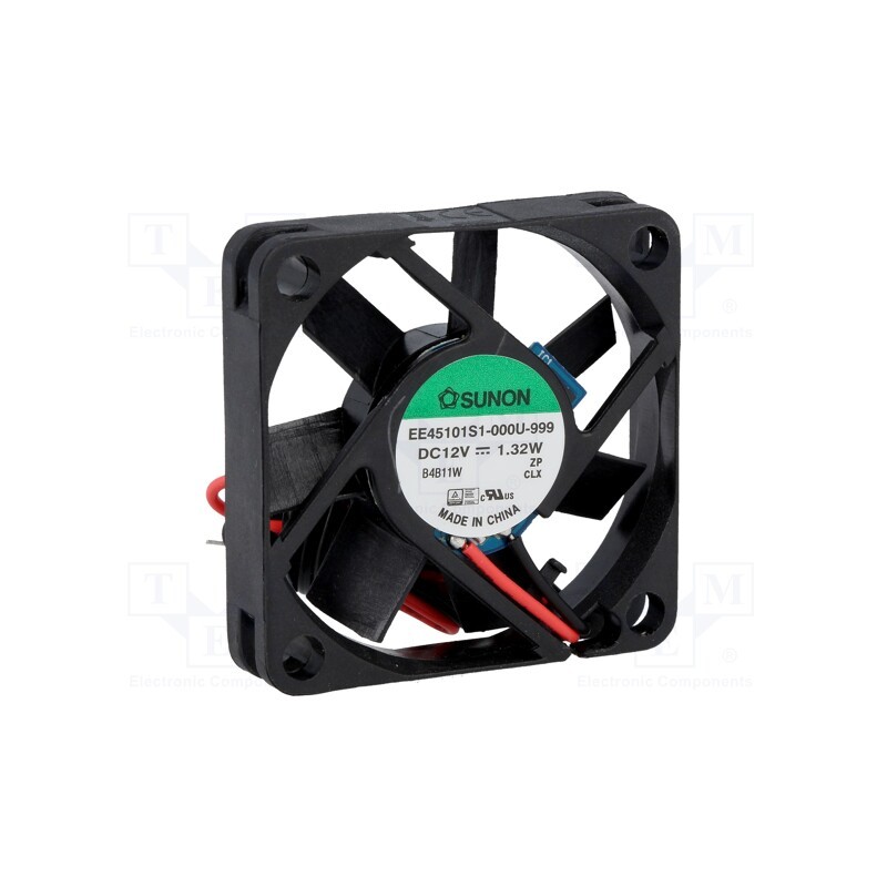 1 pcs x SUNON - EE45101S1-000U-999 - Fan: DC, axial, 12VDC, 45x45x10mm, 17.8m3/h, 31dBA, slide bearing