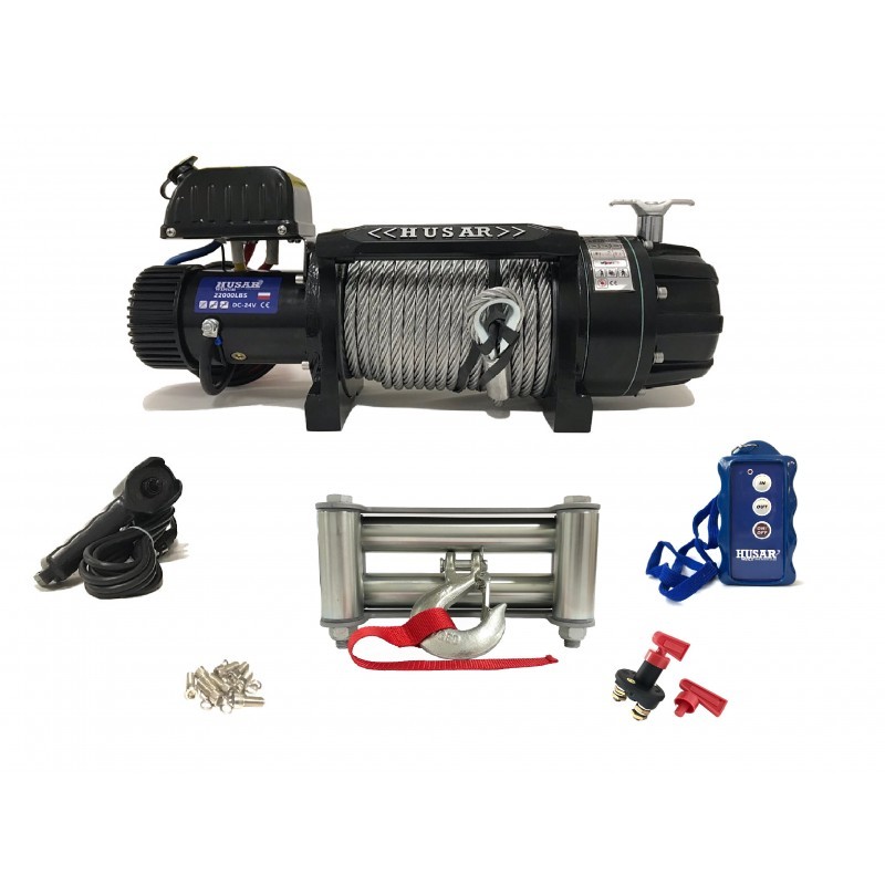 Winch winch steel rope 10t 30m 24v