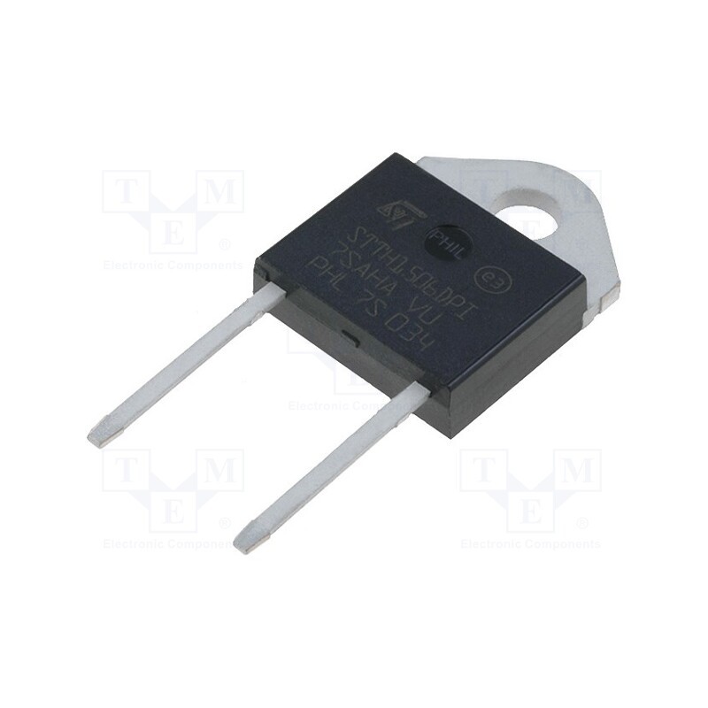 1 pcs x STMicroelectronics - STTH1506DPI - Diode: rectifying, THT, 600V, 15A, , Ifsm: 130A, DOP3I, 16ns