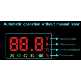 Intelligent charger for 4 ah 20 ah batteries with a display