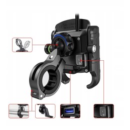 Motorcycle GPS Phone Holder USB QC3 0 3 5 6 5
