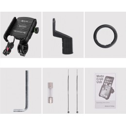 Motorcycle GPS Phone Holder USB QC3 0 3 5 6 5