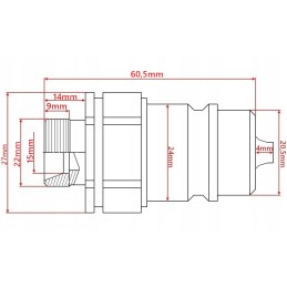 Quick connector euro plug m22 red handle 1 2