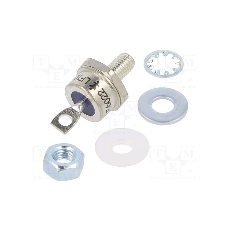 1 pcs x NTE Electronics - NTE6022 - Diode: rectifying, 100V, 1.4V, 60A, cathode to stud, DO5, Ifsm: 670A