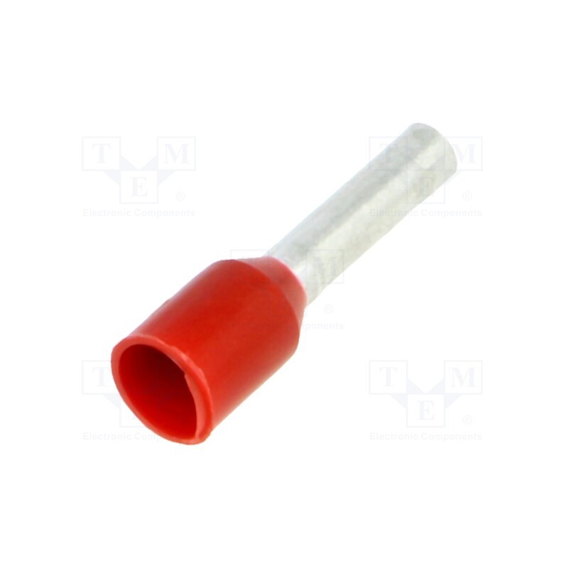 50 pcs x BM GROUP - BM 00504 - Tip: bootlace ferrule, insulated, copper, 1.5mm2, 8mm, tinned, red