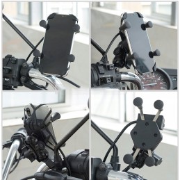 Motorcycle GPS Phone Holder USB 2A 3 5 6 5