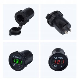 Cigarette lighter socket quad moto voltmeter 2x usb 2a