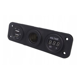 Cigarette lighter socket quad moto voltmeter 2x usb 2a