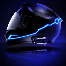Motorcycle helmet LED lighting