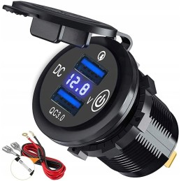 Car charger 2xusb qc3 0 touch voltmeter