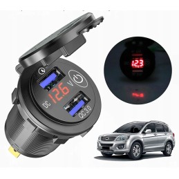 Car charger 2xusb qc3 0 touch voltmeter