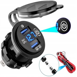 Car charger 2xusb qc3 0 touch voltmeter