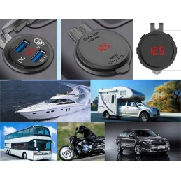 Car charger 2xusb qc3 0 touch voltmeter