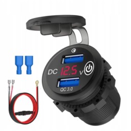 Car charger 2xusb qc3 0 touch voltmeter