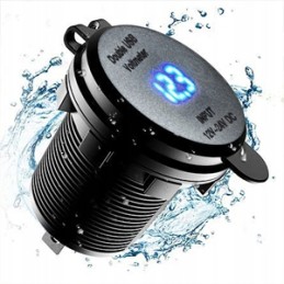 Car charger 2xusb qc3 0 touch voltmeter
