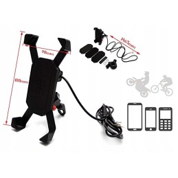 GPS phone holder, usb charger 2a quad motor