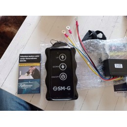 Wireless remote control for a 12v winch in a cover