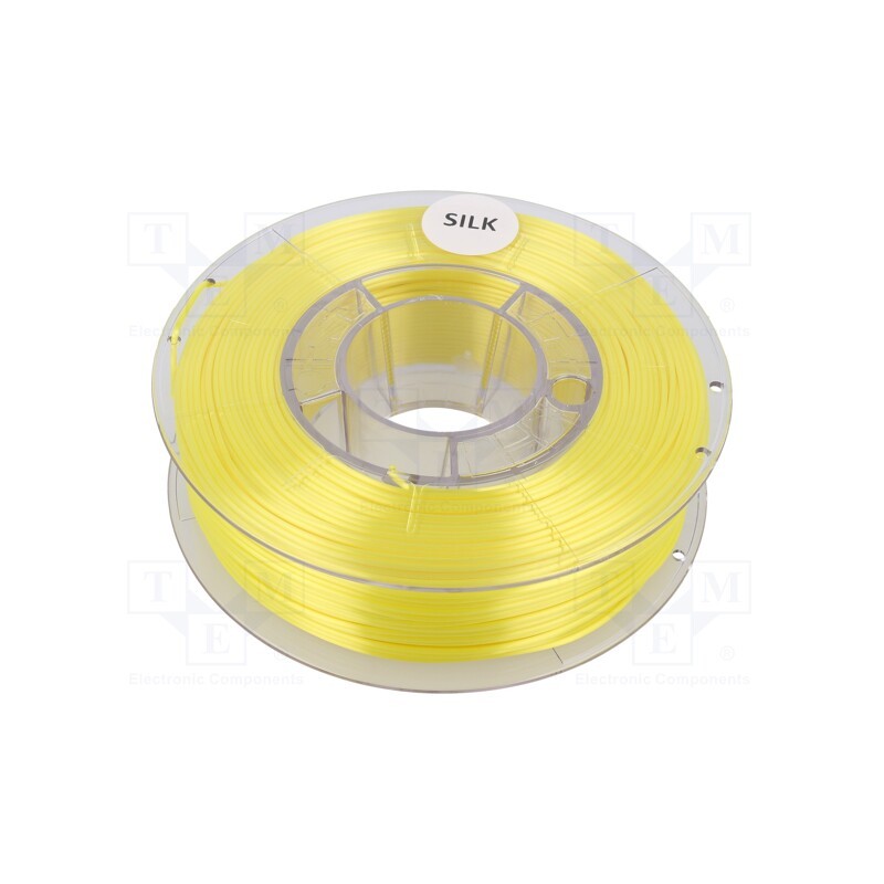 1 rol x DEVIL DESIGN - SILK 1,75 BRIGHT YELLOW 0,33 - Filament: SILK, Ø: 1.75mm, yellow (bright), 225÷245°C, 330g