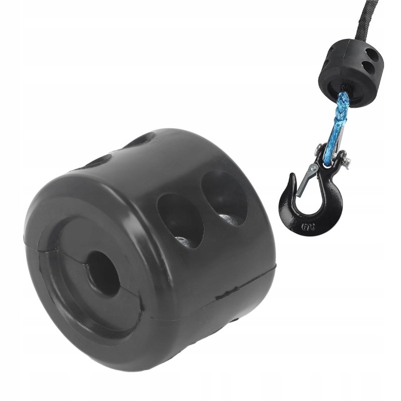 Rubber hook stopper on the winch line
