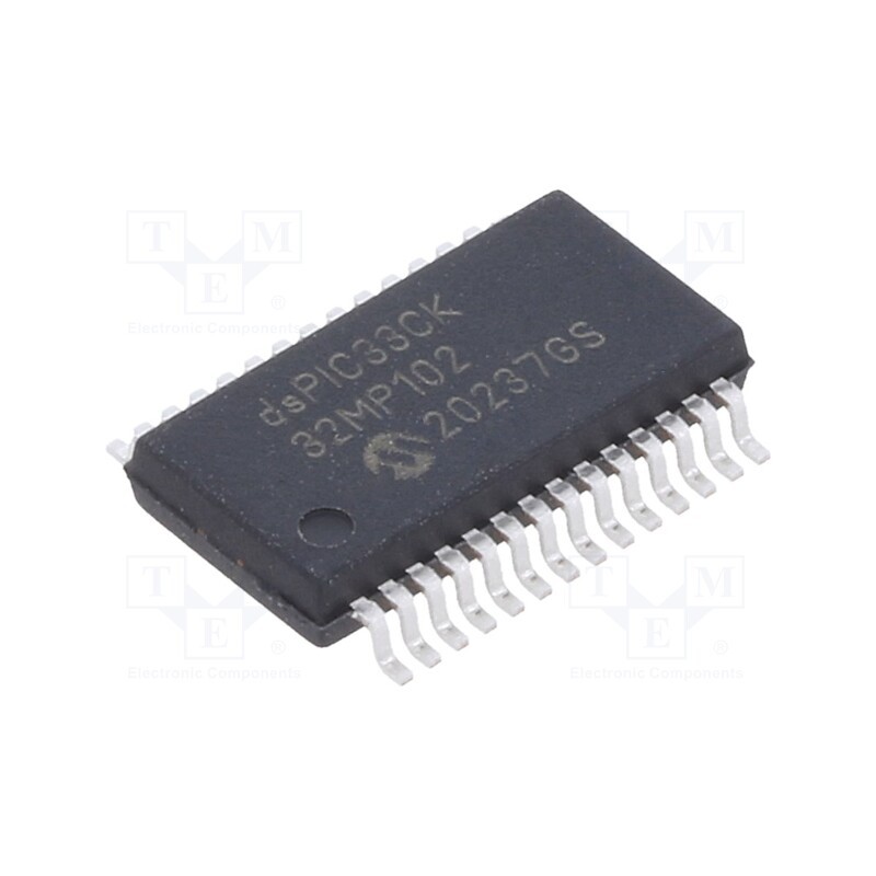 1 pcs x MICROCHIP TECHNOLOGY - DSPIC33CK32MP102-I/SS - IC: dsPIC microcontroller, 32kB, 8kBSRAM, SSOP28, DSPIC, 0.65mm