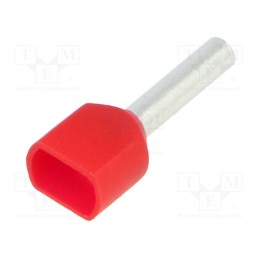50 pcs x BM GROUP - BM 00655 - Tip: bootlace ferrule, insulated,double, copper, 1mm2, 10mm, red