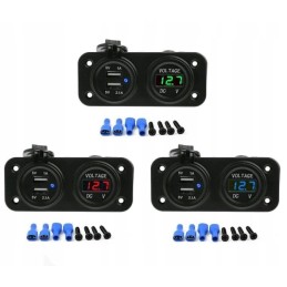 Quad motor voltmeter charger 2x usb 2a panel