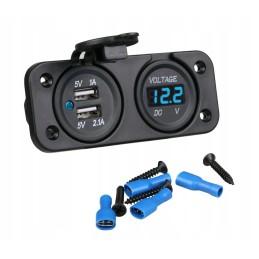 Quad motor voltmeter charger 2x usb 2a panel