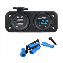 Quad motor voltmeter charger 2x usb 2a panel