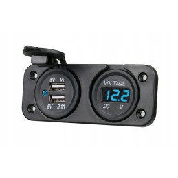 Quad motor voltmeter charger 2x usb 2a panel