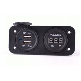 Quad motor voltmeter charger 2x usb 2a panel