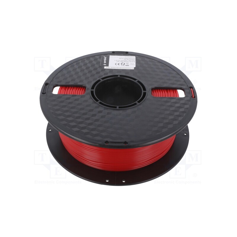 1 rol x GEMBIRD - 3DP-PETG1.75-01-R - Filament: PET-G, 1.75mm, red, 220÷260°C, 1kg