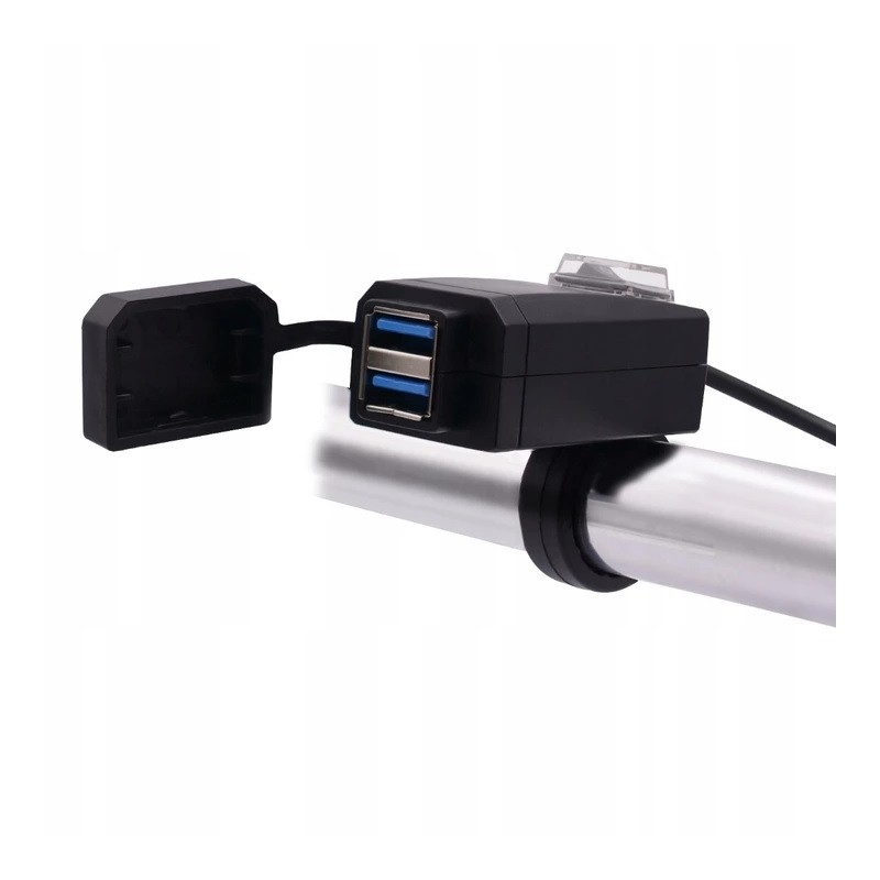 Quad moto charger 2x usb qc3 0 fast charging