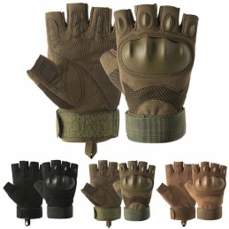 Military tactical fingerless motorcycle gloves