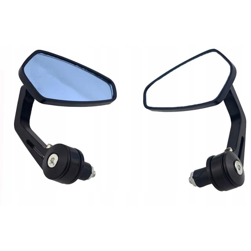Lower handlebar mirrors for naked quad motorcycle