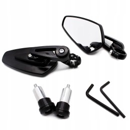 Lower handlebar mirrors for naked quad motorcycle