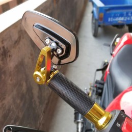 Lower handlebar mirrors for naked quad motorcycle
