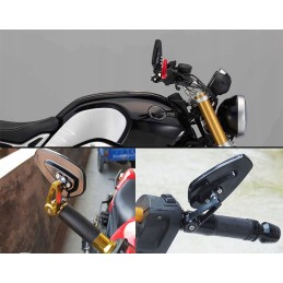 Lower handlebar mirrors for naked quad motorcycle