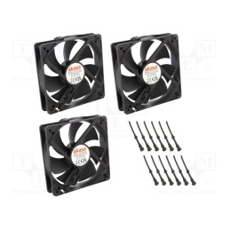 1 pcs x Akasa - AK-FN120-BKT03 - Fan: DC, axial, 12VDC, 120x120x25mm, 32dBA, HDB, 600÷1600rpm, black