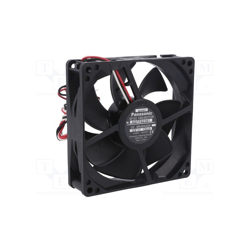 1 pcs x PANASONIC - ASFP92391 - Fan: DC, axial, 12VDC, 92x92x25mm, 67.8m3/h, 25dBA, ball bearing