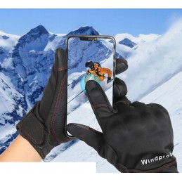 Motor quad windproof touch gloves