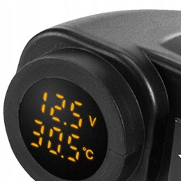 Quad charger voltmeter thermometer 2x USB 3in1