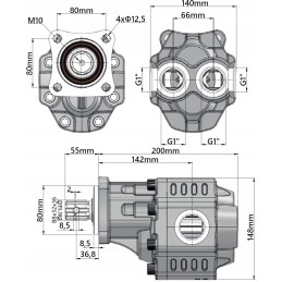 Solid gear pump 40cm3 max 78l min car tow truck