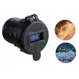 Moto quad charger 2x usb qc3 0 voltmeter 3a aluminum