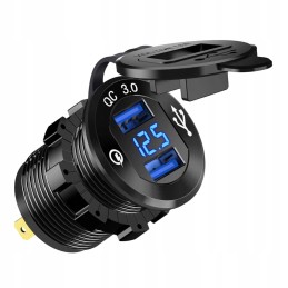 Moto quad charger 2x usb qc3 0 voltmeter 3a aluminum