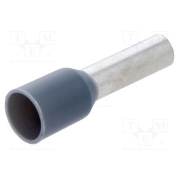 50 pcs x BM GROUP - BM 00508 - Tip: bootlace ferrule, insulated, copper, 4mm2, 10mm, tinned, grey