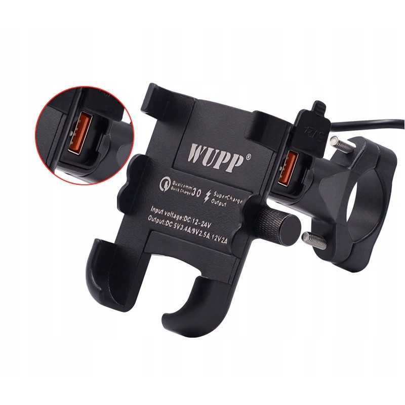 Motorcycle GPS USB Phone Holder QC3 0 4 6 5 360