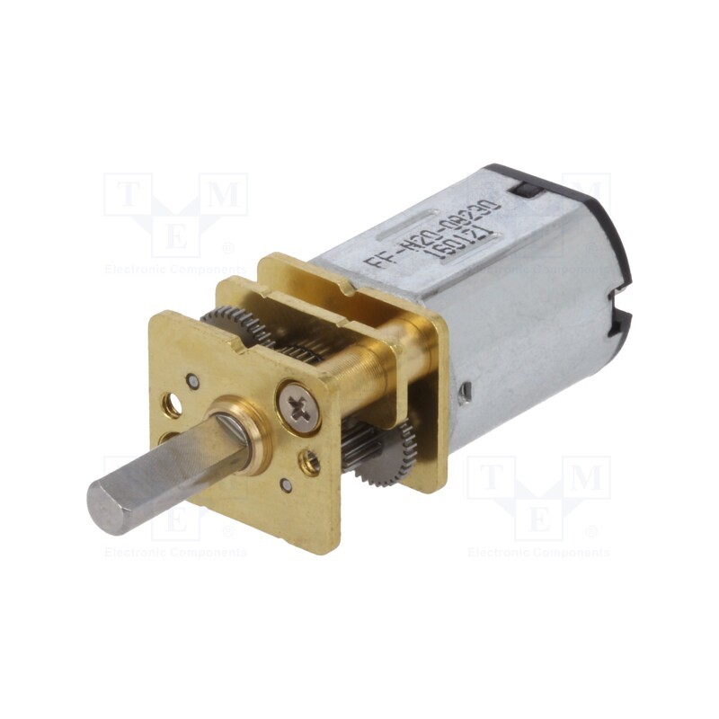 1 pcs x DFROBOT - FIT0579 - Motor: DC, with gearbox, 6VDC, 61mA, Shaft: D spring, 50rpm, L: 10mm