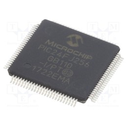 1 pcs x MICROCHIP TECHNOLOGY - PIC24FJ256GB110-I/PT - IC: PIC microcontroller, 256kB, 32MHz, SMD, TQFP100, PIC24