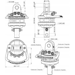 Hydraulic rotator gr10 turntable grab ATV 1t